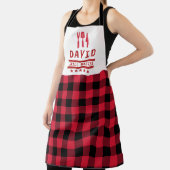 Tablier Papa Cadeau Grill Master BBQ Plaid Personnalisé (Insitu)