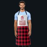 Tablier Papa Cadeau Grill Master BBQ Plaid Personnalisé<br><div class="desc">Papa Cadeau Grill Master BBQ Plaid Personnalisé</div>