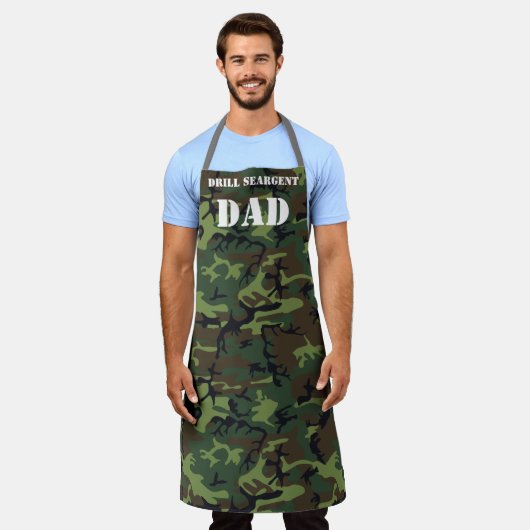 Tablier Papa Camoflage Camo Imprimer Armée Vétérinaire (Porté)