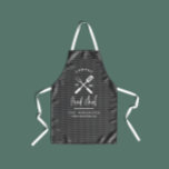 Tablier Papa chef chef barbecue grill Noël anniversaire mo<br><div class="desc">Papa chef cuisinier barbecue Noël,  anniversaire fête des pères moderne gris et blanc tablier design.</div>