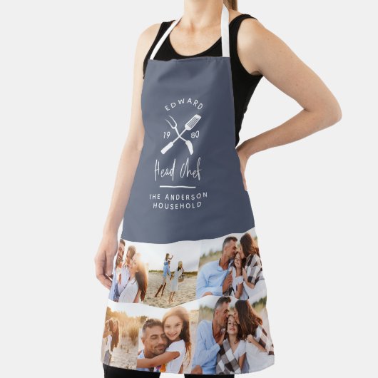 Tablier Papa chef cuisinier barbecue grill multi photo mod (Insitu)