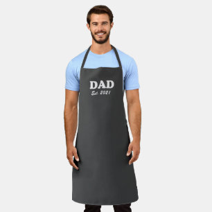 Tablier Papa Custom Date établie gris foncé grill barbecue