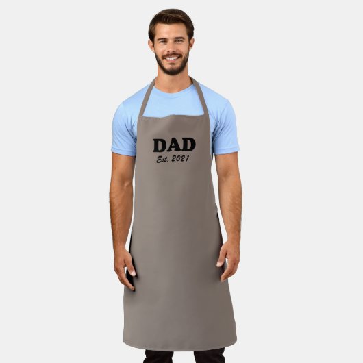 Tablier Papa Custom Date fixe grill beige grill barbecue (Porté)