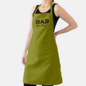 Tablier Papa Custom Date fixe vert olive moderne (Insitu)