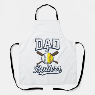 Tablier Papa de Ballers Baseball Softball Design Vintage_1