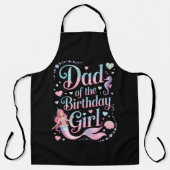 Tablier Papa de la fille d'anniversaire sirène (Recto)