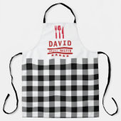 Tablier Papa Gift Grill Master BBQ Plaid Fête des pères (Recto)