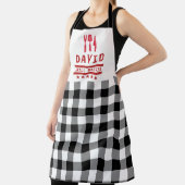 Tablier Papa Gift Grill Master BBQ Plaid Fête des pères (Insitu)
