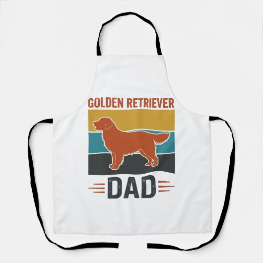 Tablier Papa Golden Retriever Conception Vector pour Amate (Recto)