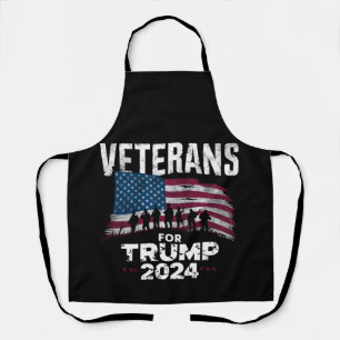Tablier Papa Grand-père Vétérans Pour Trump 2024 Drapeau A
