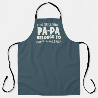 Tablier PAPA Grill King Custom Grandkids Noms BBQ