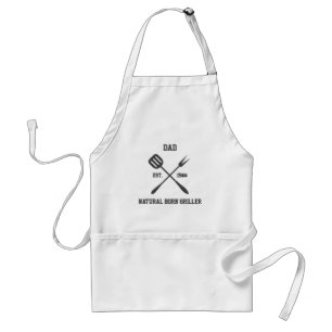 Tablier Papa Grillardin Naturel Citation Amusante BBQ