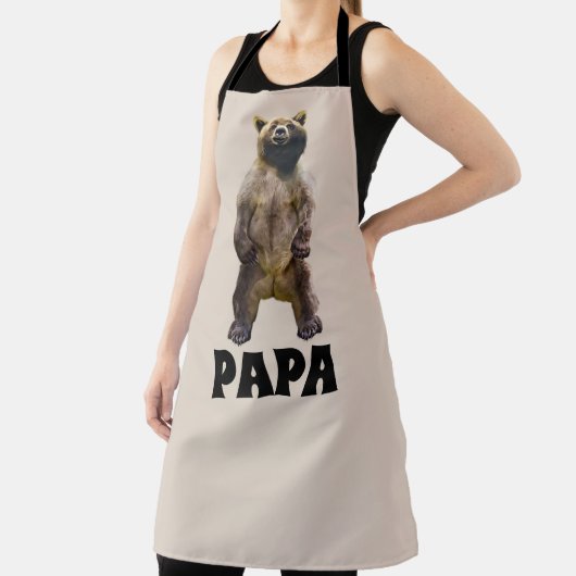 TABLIER PAPA GRIZZLY BEAR PAD FUNNY GRILLOUT APRON (Insitu)