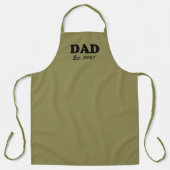 Tablier Papa kaki personnalisé date établie solide grill b (Recto)
