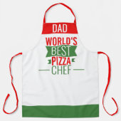 Tablier Papa - Meilleur chef de pizza du monde - rouge bla (Recto)
