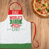 Tablier Papa - Meilleur chef de pizza du monde - rouge bla