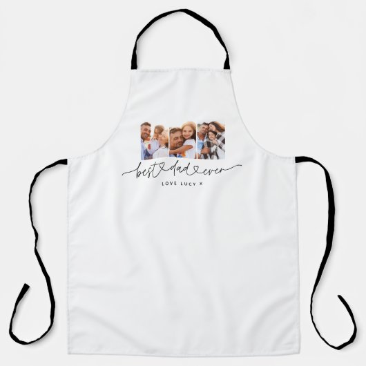 Tablier papa mignon script moderne multi photo cadeau   (Recto)