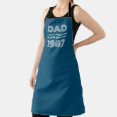 Tablier Papa Personnalisé Année Grill Master BBQ Turquoise (Insitu)