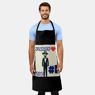 Tablier Papa préféré du monde #1 Black Adult Apron