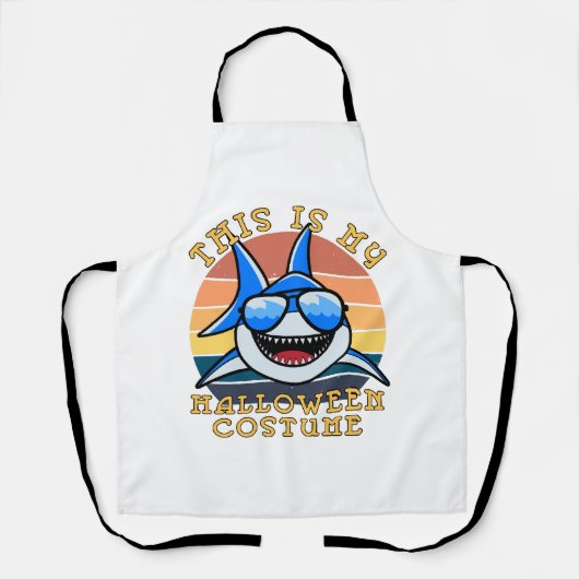 Tablier Papa Requin Soleil Couchant Épouvantable Drôle (Recto)