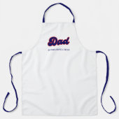 Tablier Papa rétro rouge et bleu, année personnalisée (Recto)