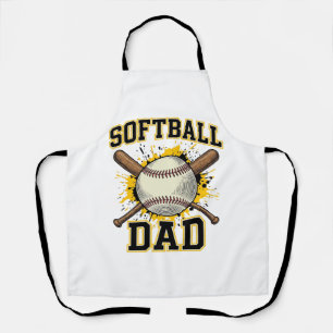 Tablier Papa Softball Vintage Université Dessin Bats Crois