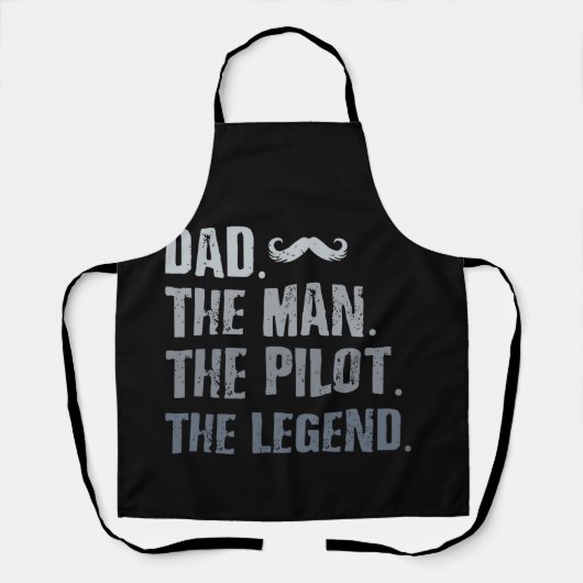 Tablier Papa The Man The Pilot The Legend Father Aviation (Recto)