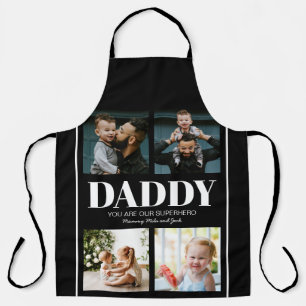 Tablier Papa Tu Es Notre Superhéros Simple Photo Apron