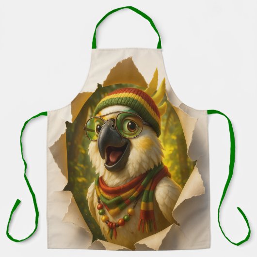 Tablier Papegaai Kookschort – Vrolijk Tropisch Design (Recto)
