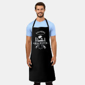 Tablier Papi | Maître du Grill Noir et Blanc Chef (Porté)