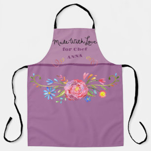 Tablier Papier bleu rose Arrière - plan violet