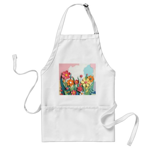 Tablier Papier Collage Jardin Fleur (Devant)
