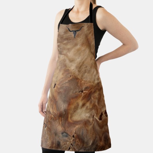 Tablier papier peint à cache de vache en cuir marron Tout- (Insitu)