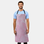 Tablier Papier peint abstrait rose (Porté)
