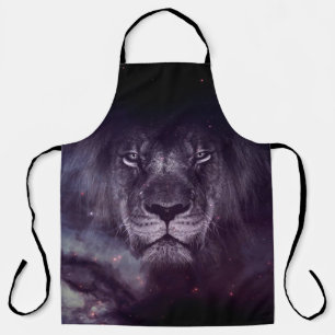 Tablier Papier peint Galaxy Lion Face Art