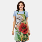 Tablier Papier rouge et blanc (Porté)