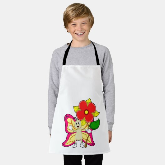 Tablier Papillon à fleurs (Porté)