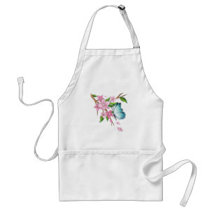 Tablier Papillon aquarelle et fleurs
