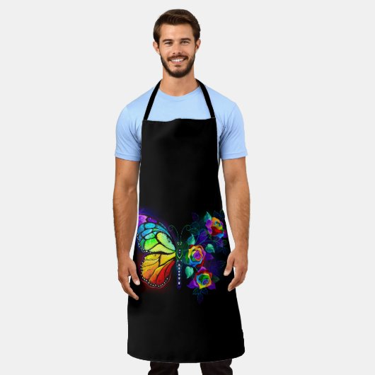 Tablier Papillon arc-en-ciel (Porté)