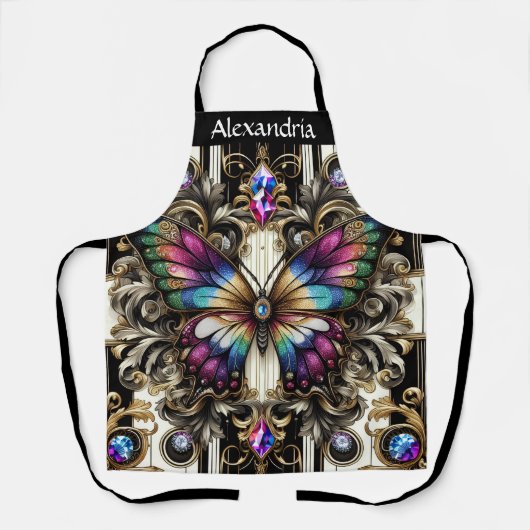 Tablier Papillon Arc-en-ciel Art Déco (Recto)