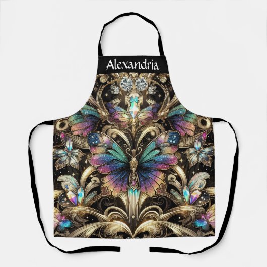 Tablier Papillon Arc-en-Ciel Art Déco (Recto)
