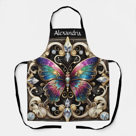 Tablier Papillon Arc-en-Ciel Art Déco (Recto)