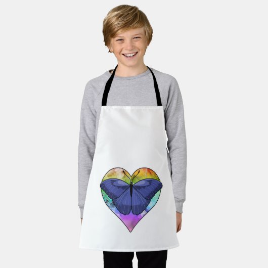 Tablier Papillon au coeur (Porté)