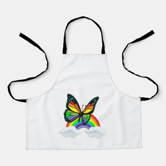 Tablier Papillon avec arc-en-ciel (Recto)