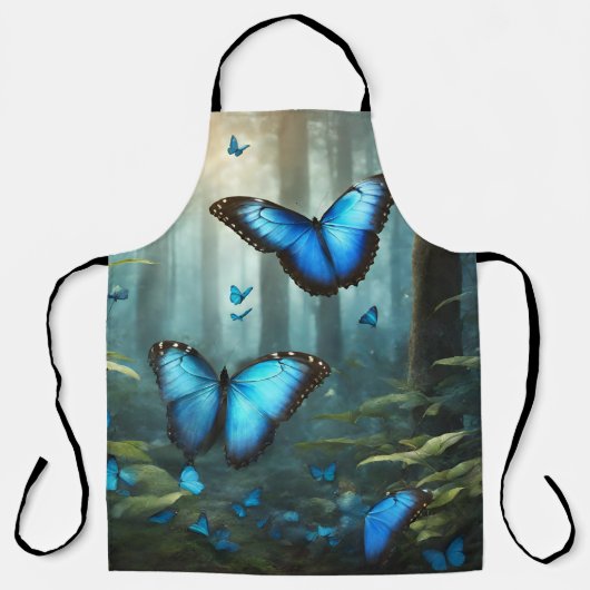 Tablier Papillon bleu Morpho (Recto)