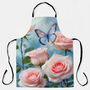 Tablier Papillon bleu rose doux