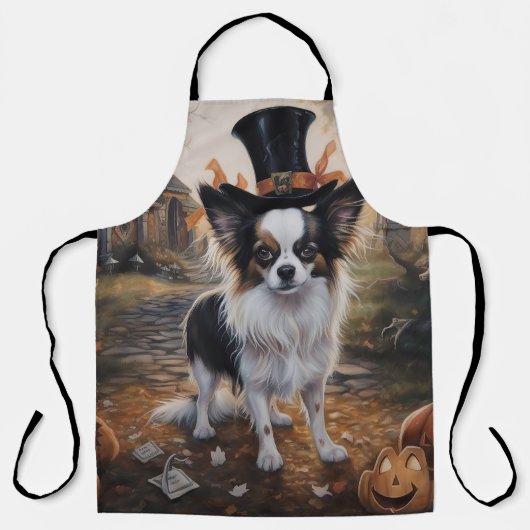 Tablier Papillon Citrouille Halloween effroi (Recto)