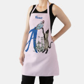 Tablier Papillon de chat siamois Monogramme Initiale A Nom (Insitu)
