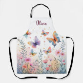 Tablier Papillon de meadow aquarelle charmant (Recto)