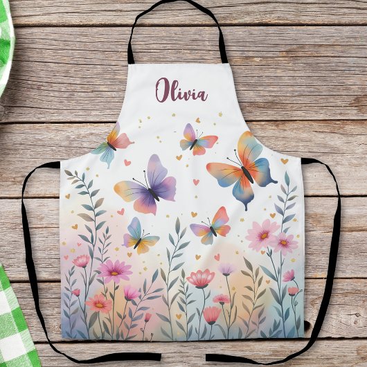 Tablier Papillon de meadow aquarelle charmant